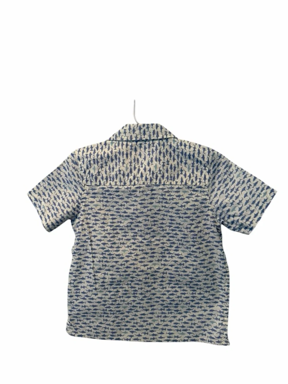 OshKosh Shark Print Button Front Shirt 3T NWT Blue White Cotton Toddler